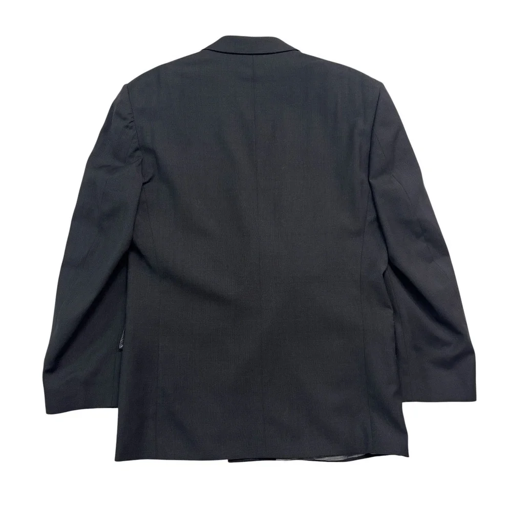 vtg Gianfranco Ruffini Italy 38R 39R 32x30 Double Breasted 2pc Suit Charcoal